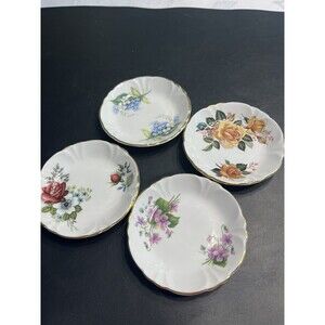Hammersley Spode Floral Butter Pads Fine Bone China England Set Of 4